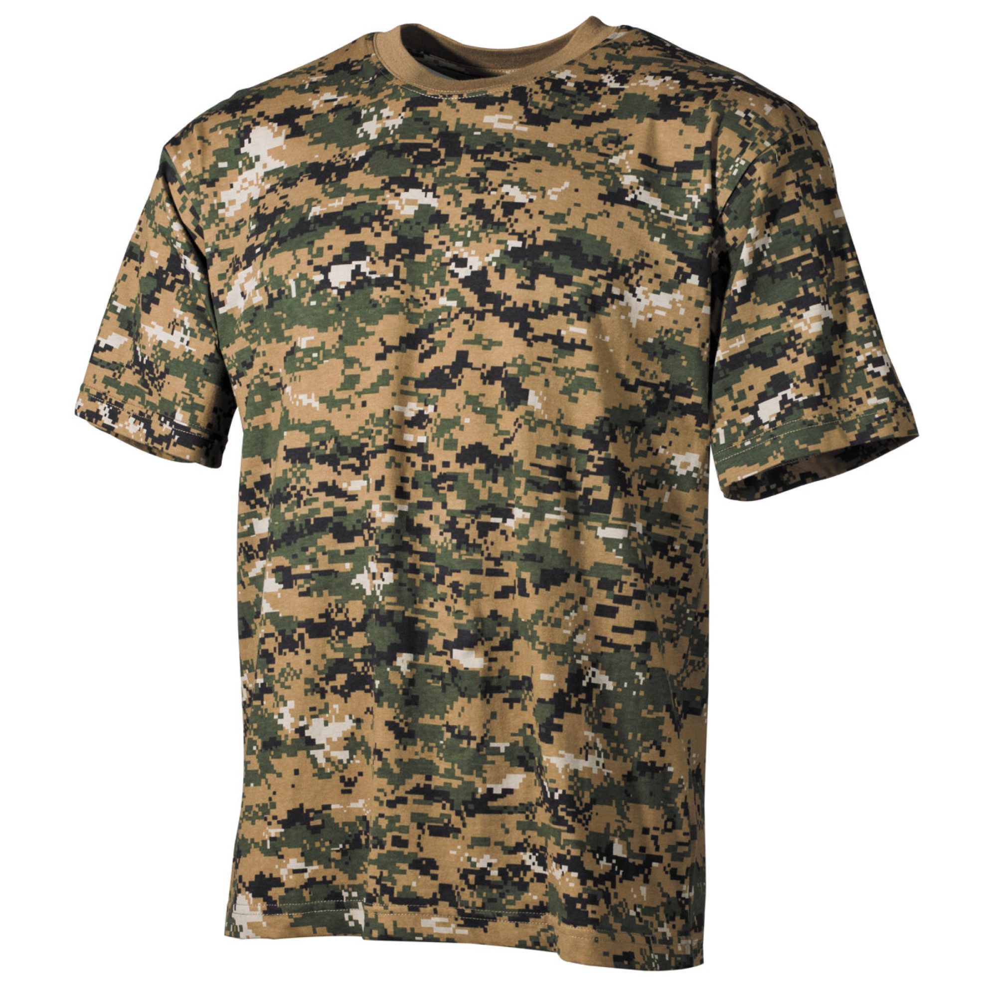 US T-Shirt,  halbarm, digital woodland,  170 g/m²