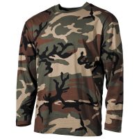 US Shirt,  langarm, woodland,  170 g/m²