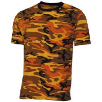 US T-Shirt,  „Streetstyle“, orange-camo,  140-145 g/m²