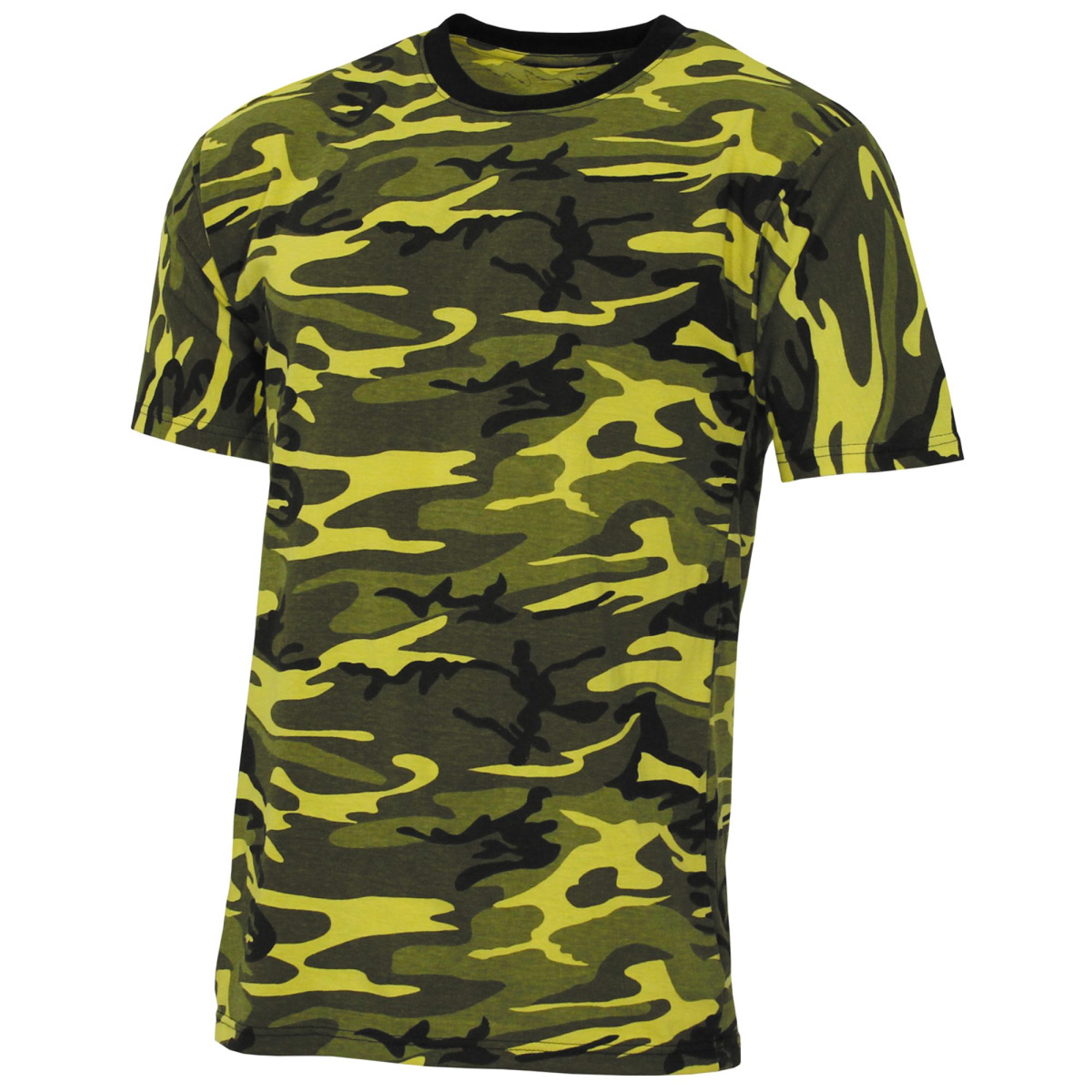 US T-Shirt,  „Streetstyle“, gelb-camo,  140-145 g/m²