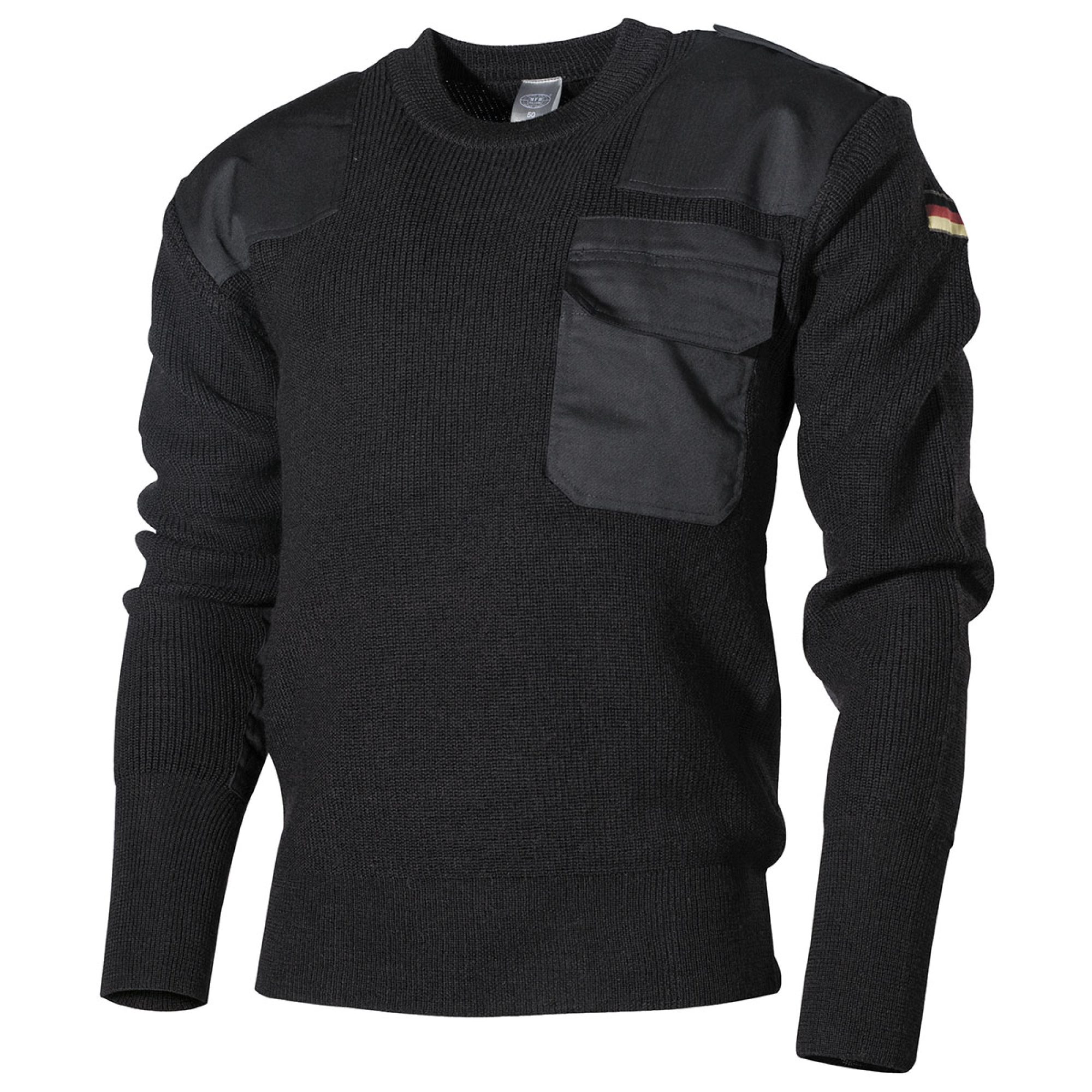 BW Pullover,  mit Brusttasche, schwarz