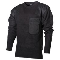 BW Pullover,  mit Brusttasche, schwarz
