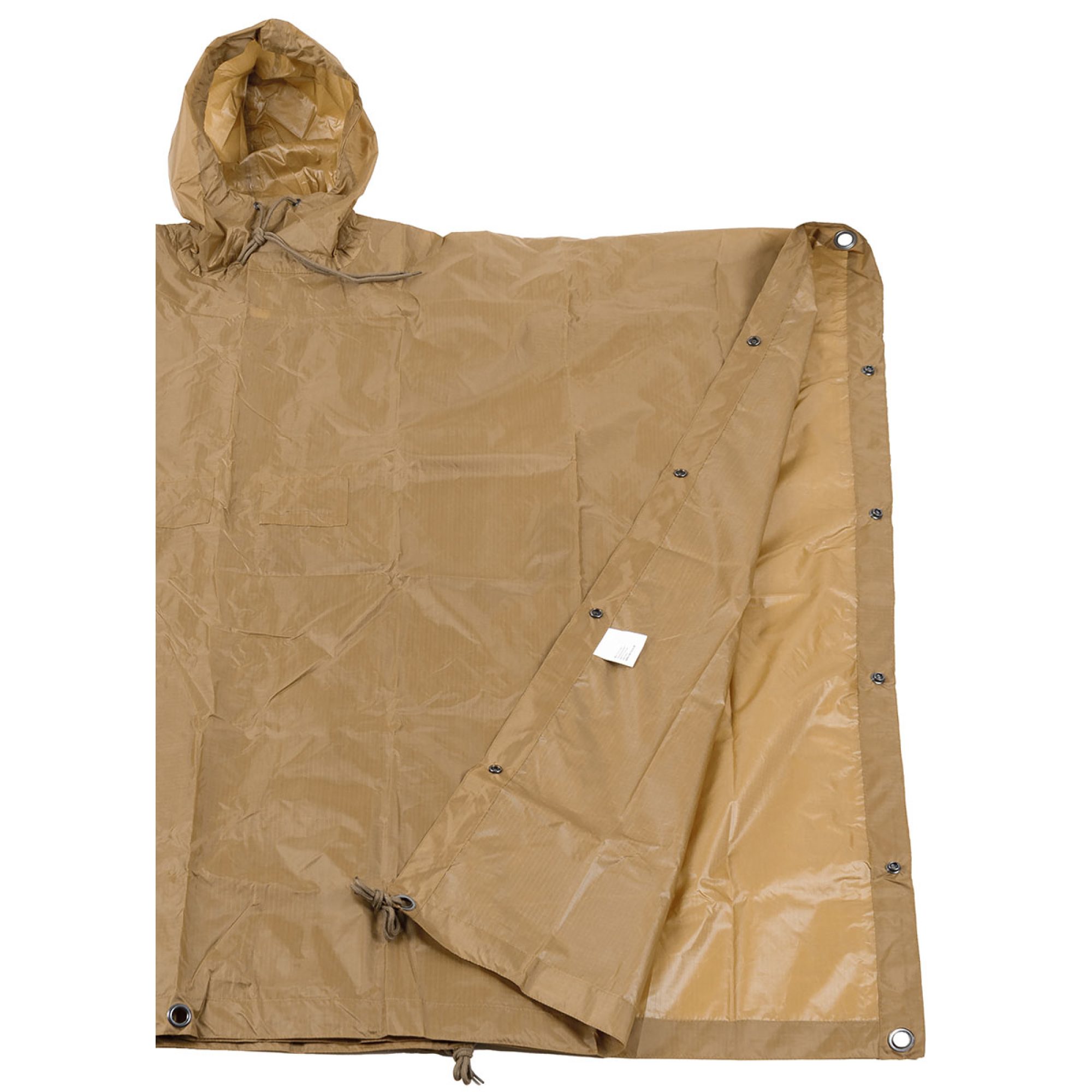 Poncho,  Rip Stop, coyote tan,  ca. 144 x 223 cm