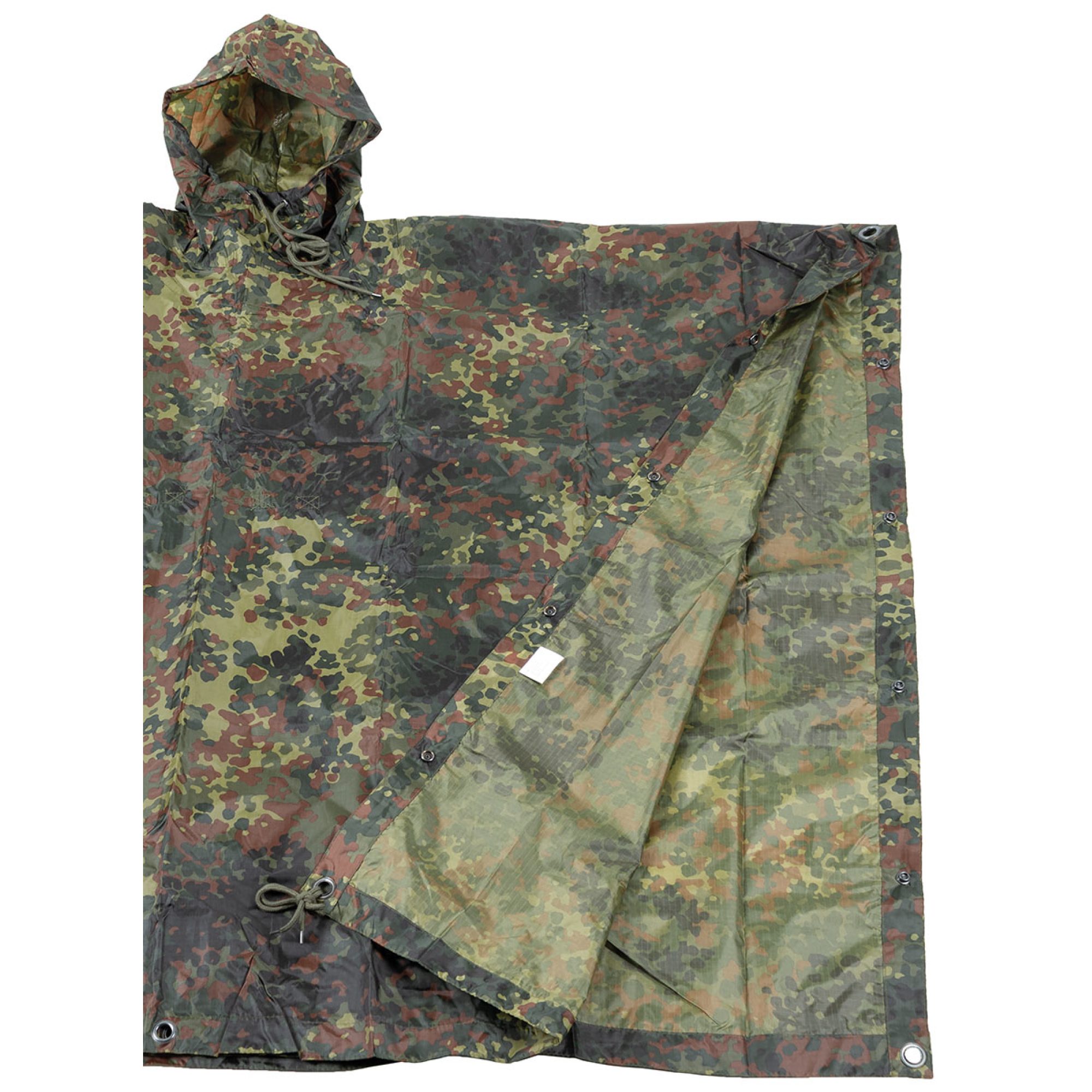 Poncho,  Rip Stop, flecktarn,  ca. 144 x 223 cm