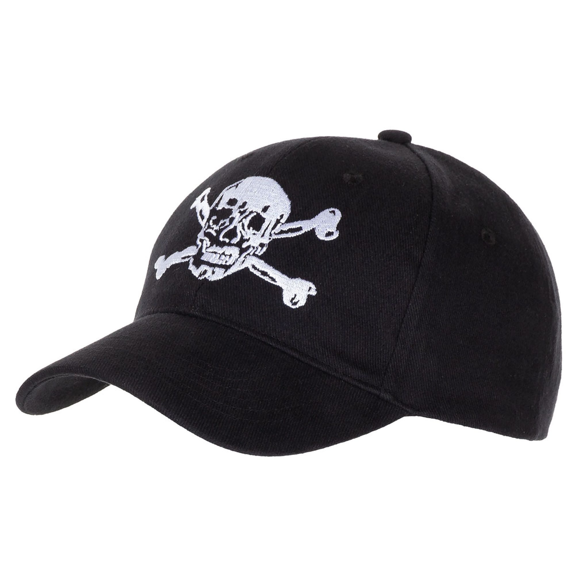 BB Cap,  flach,  „Totenkopf“, schwarz