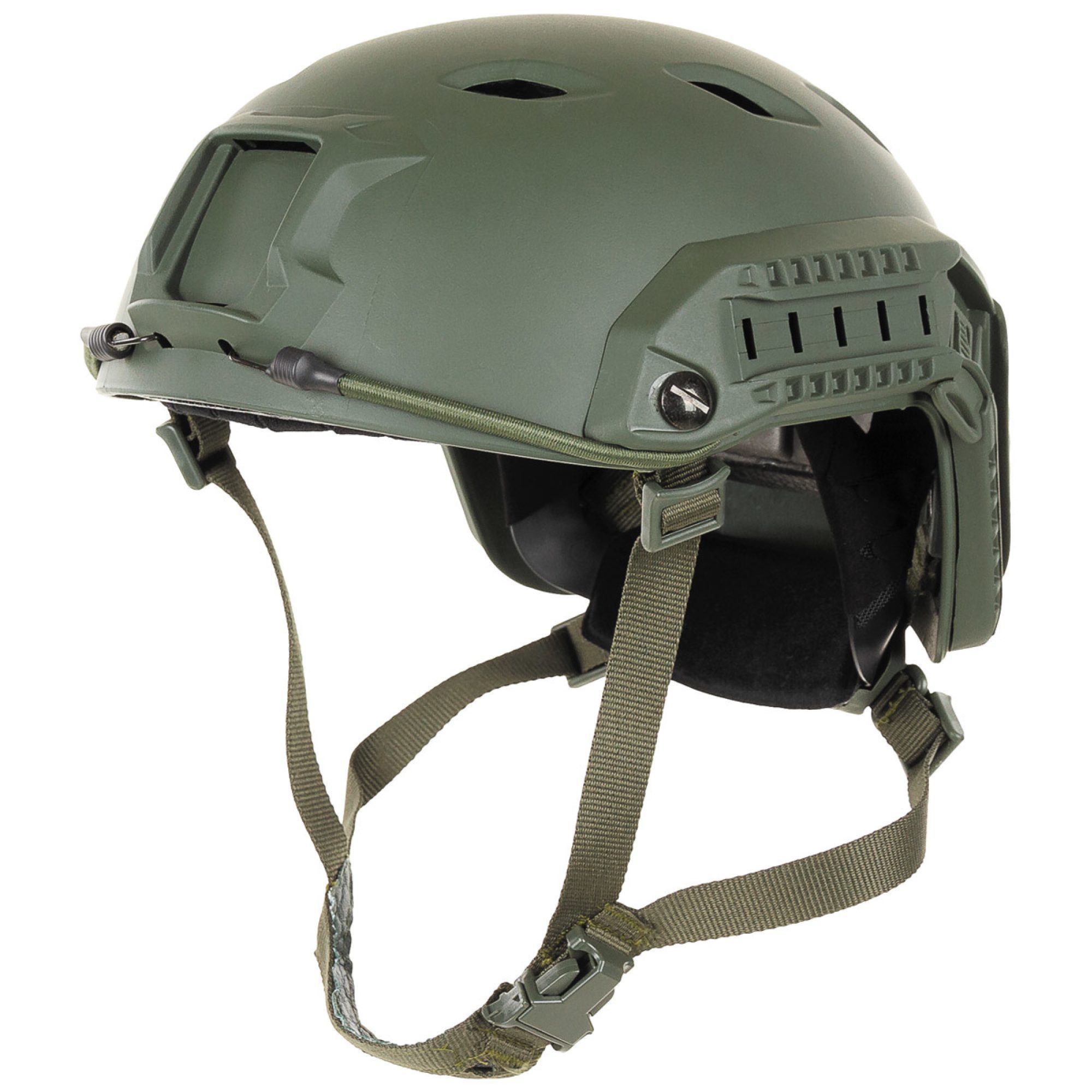 US Helm,  FAST-Fallschirmjäger, oliv,  Rails,  ABS-Kunststoff