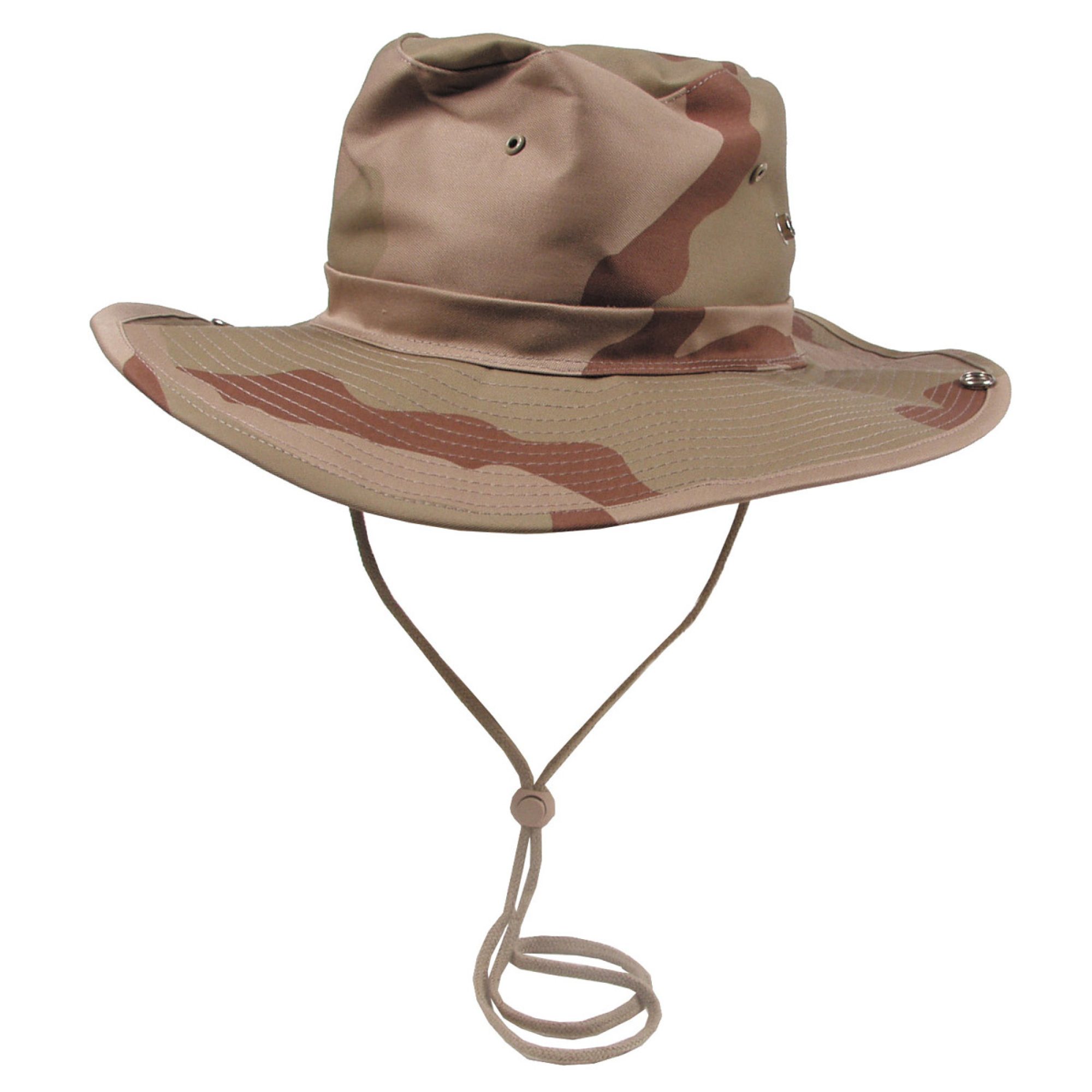 Buschhut,  3 Farben desert, mit Kinnband,  zum Hochstellen