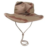 Buschhut,  3 Farben desert, mit Kinnband,  zum Hochstellen