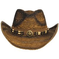 Strohhut,  „Tennessee“, mit Hutband,  braun-schwarz