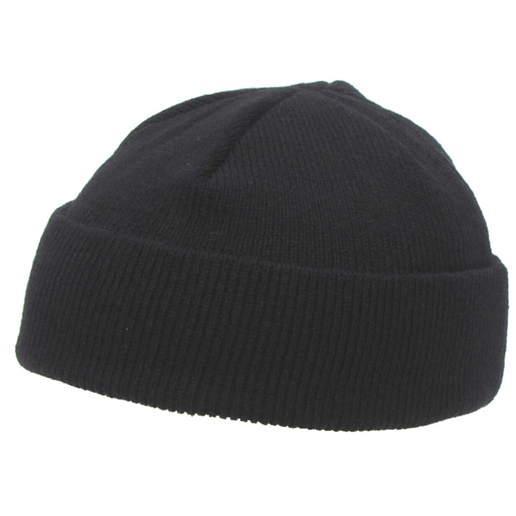 Rollmütze,  Polyacryl,  schwarz, fein gestrickt,  extra kurz
