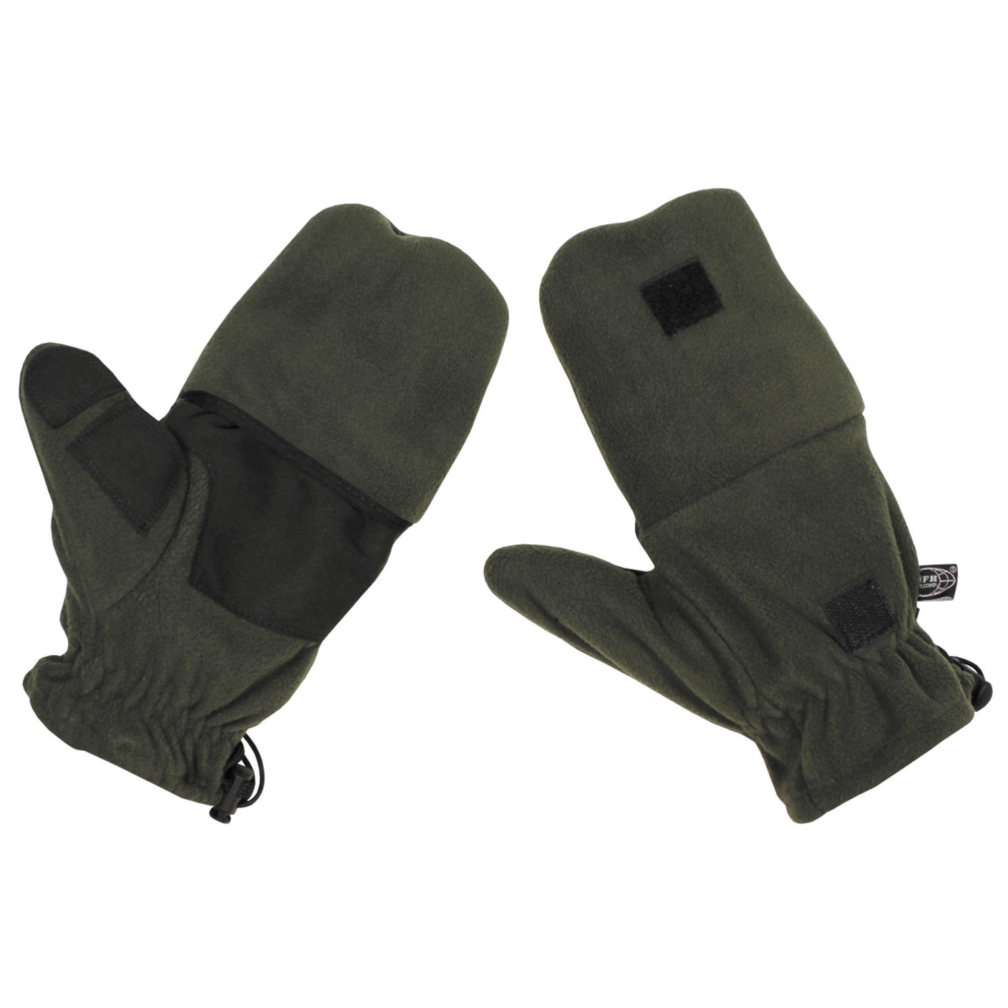 Fleece-Faust-Fingerhandschuhe, oliv,  mit Ausziehschlaufen