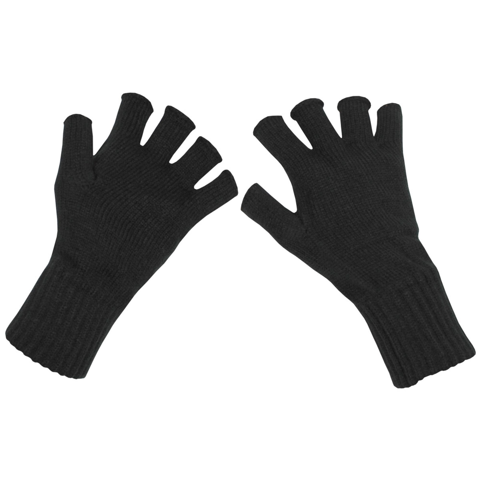 Strick-Handschuhe,  schwarz, ohne Finger