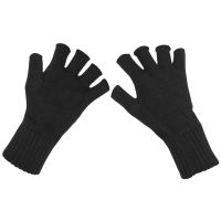 Strick-Handschuhe,  schwarz, ohne Finger