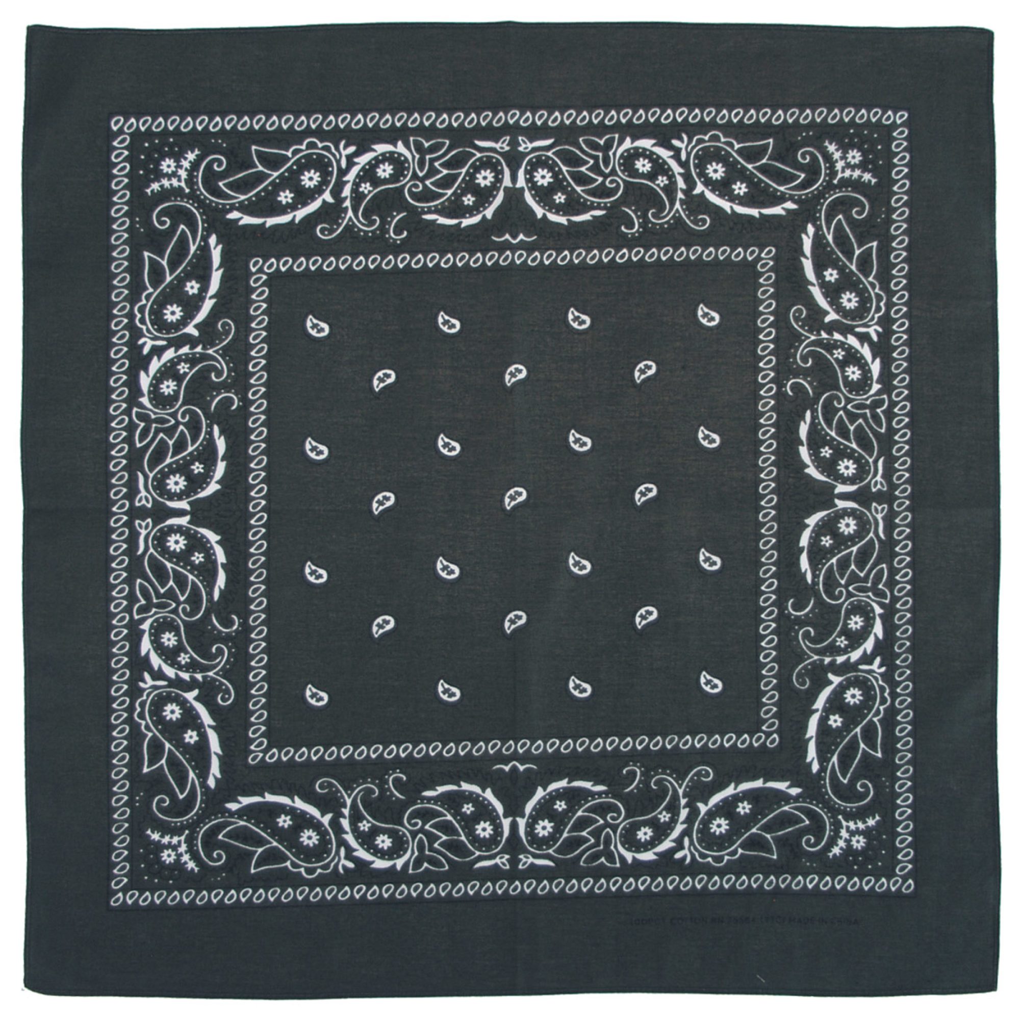 Bandana,  oliv-schwarz, ca. 55 x 55 cm,  Baumwolle