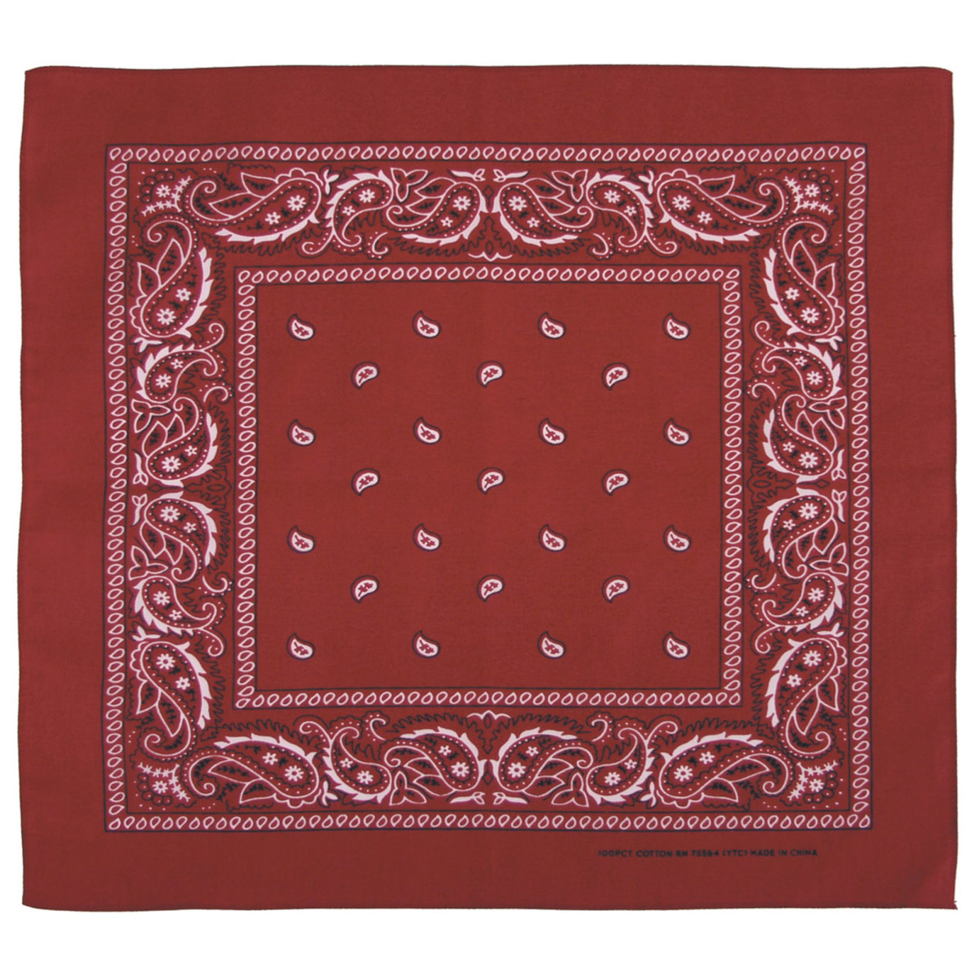 ABVERKAUF – Bandana,  burgund-schwarz, ca. 55 x 55 cm,  Baumwolle