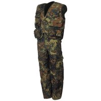 Kinder-Anzug,  Weste und Hose, flecktarn, Hosenbeine abnehmbar