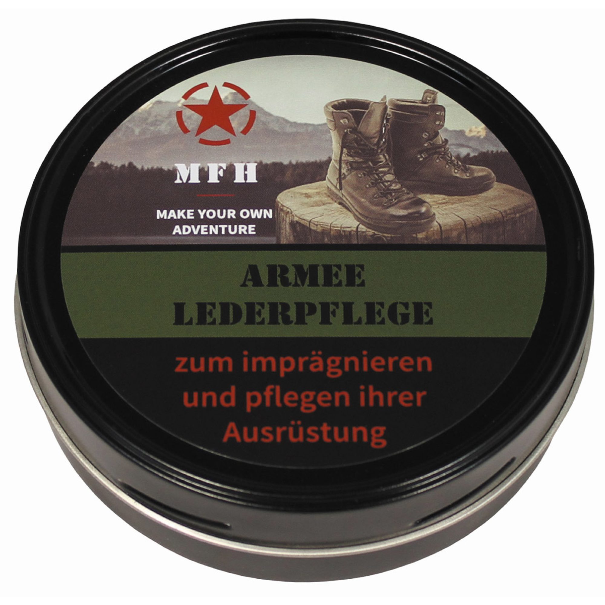 Schuhcreme,  „Army“,  schwarz, 150 ml Dose