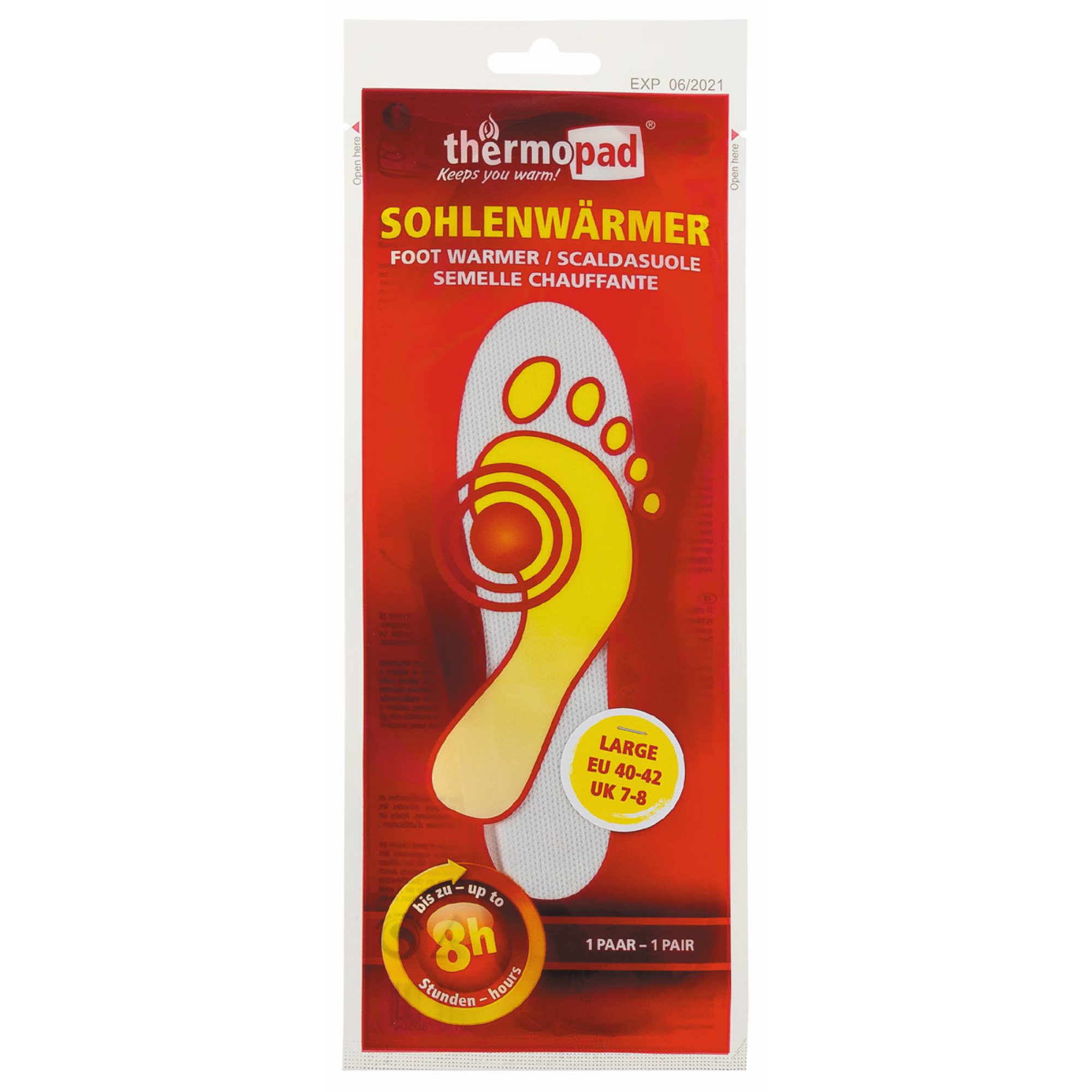 Sohlenwärmer,  "Thermopad", für Einmalgebrauch