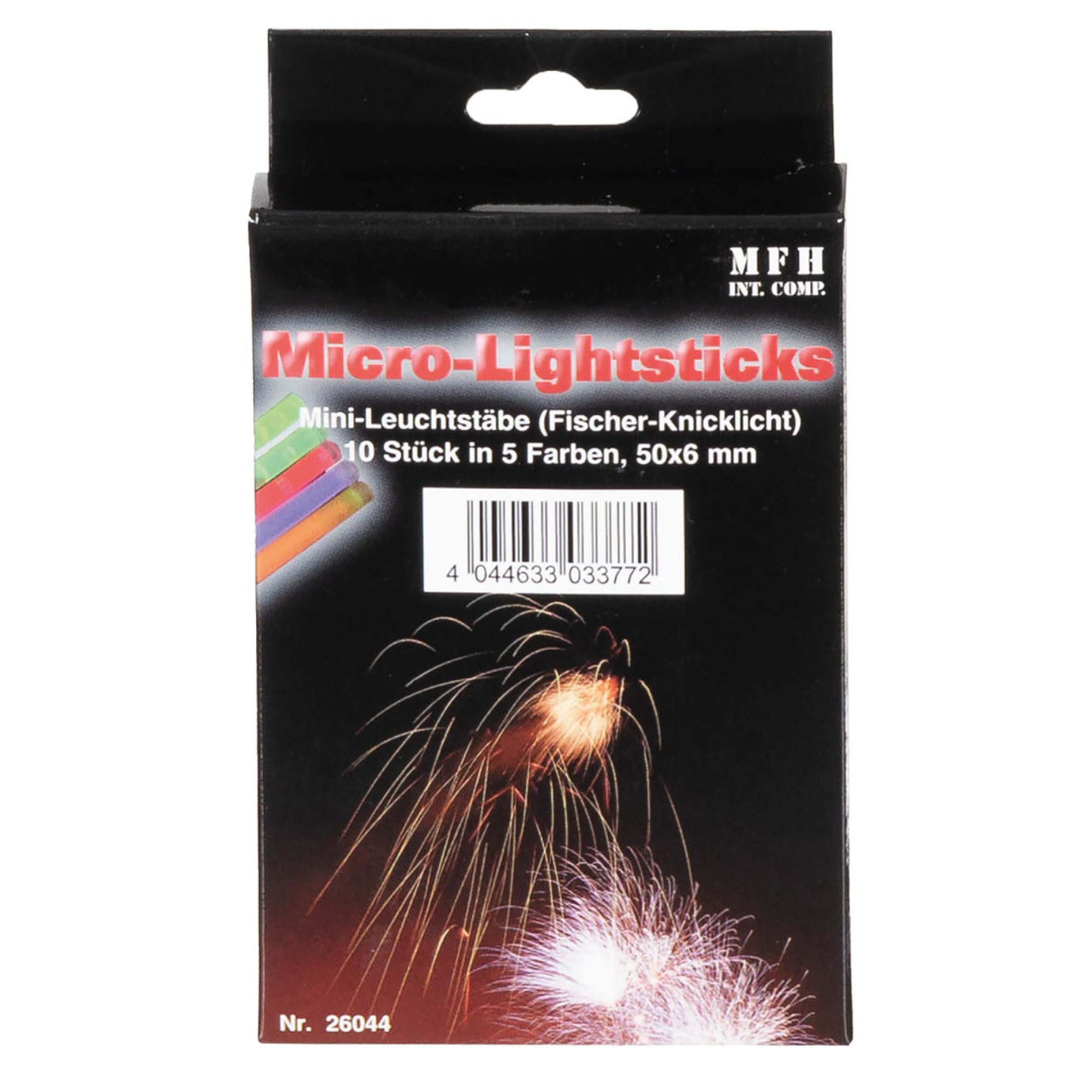 Leuchtstab,  Mini,  (Fischer-Knicklicht),  10 Stk./Pack