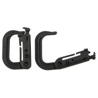 Karabiner,  Plastik,  „MOLLE“, oliv,  2er Pack