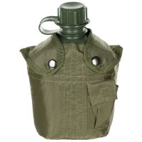 US Plastikfeldflasche,  1 l, Hülle,  oliv,  BPA-frei
