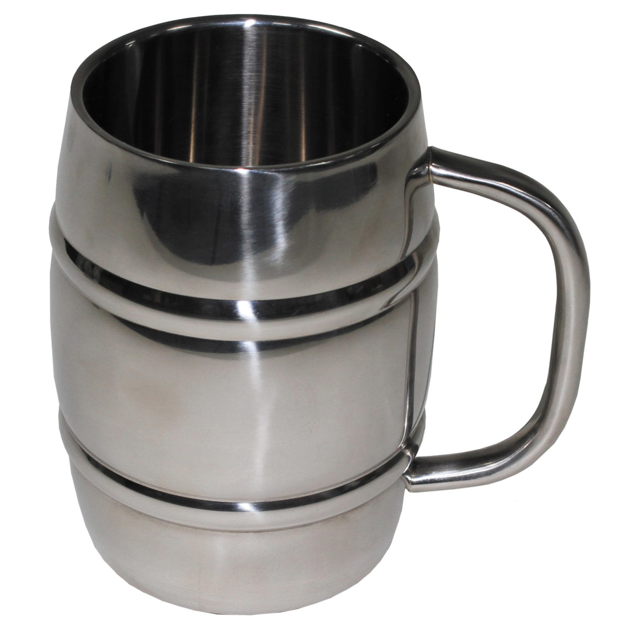 Krug,  "Fass",  Edelstahl, 1 l,  doppelwandig