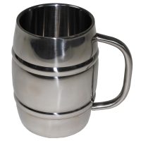 Tasse,  Edelstahl,  Klappgriffe, ca. 450 ml