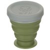 Faltbecher,  mit Deckel, Silikon,  oliv,  200 ml