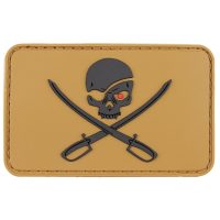 Klettabzeichen,  3D, „Skull with Swords“, coyote tan