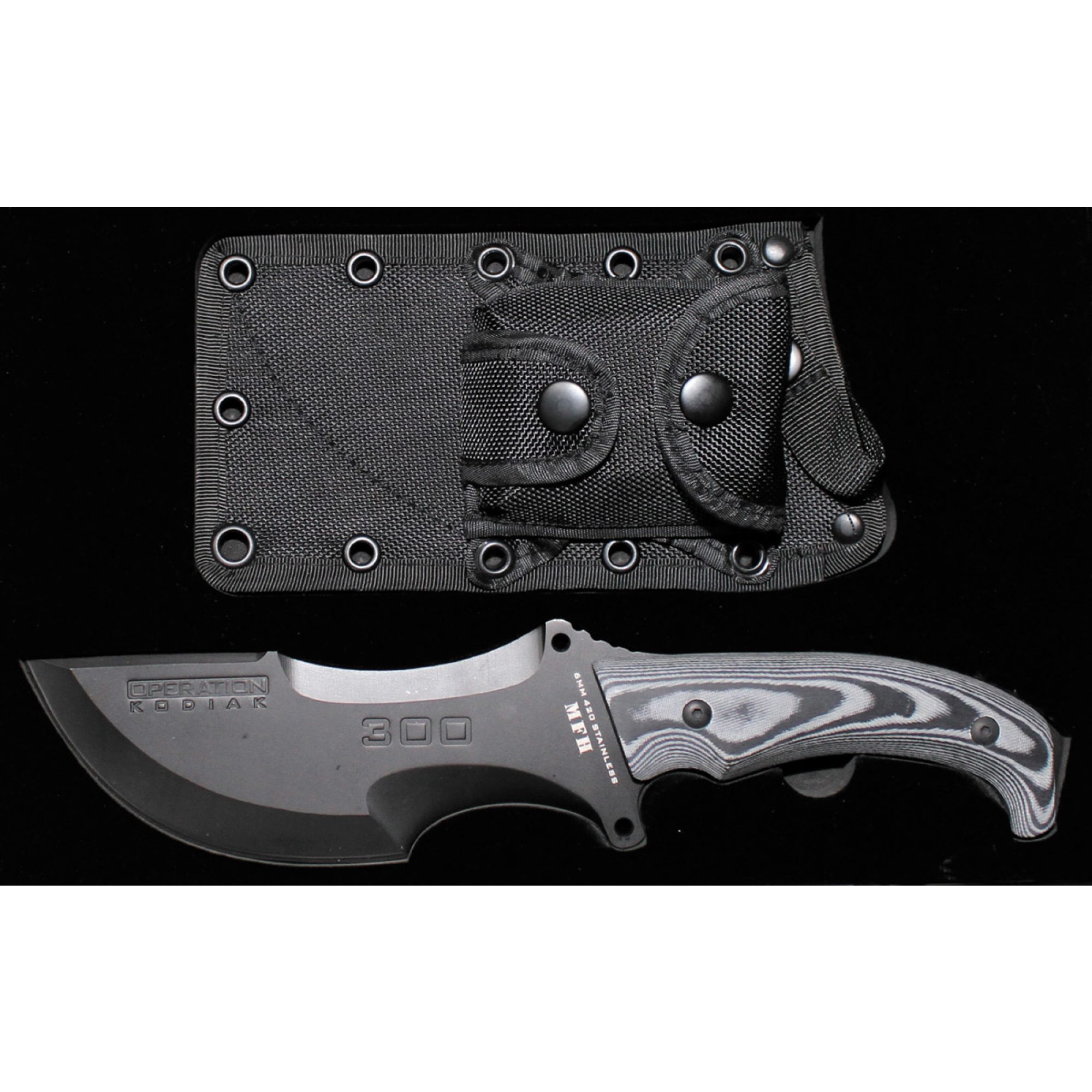 Messer,  "Operation Kodiak", schwarz,  Scheide