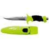 Tauchermesser,  "Profi", neon-gelb/schwarz,  Scheide