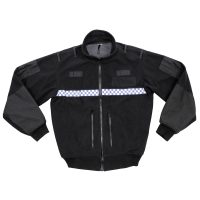 Brit. Fleece-Jacke,  winddicht, „Police“,  schwarz,  gebr.