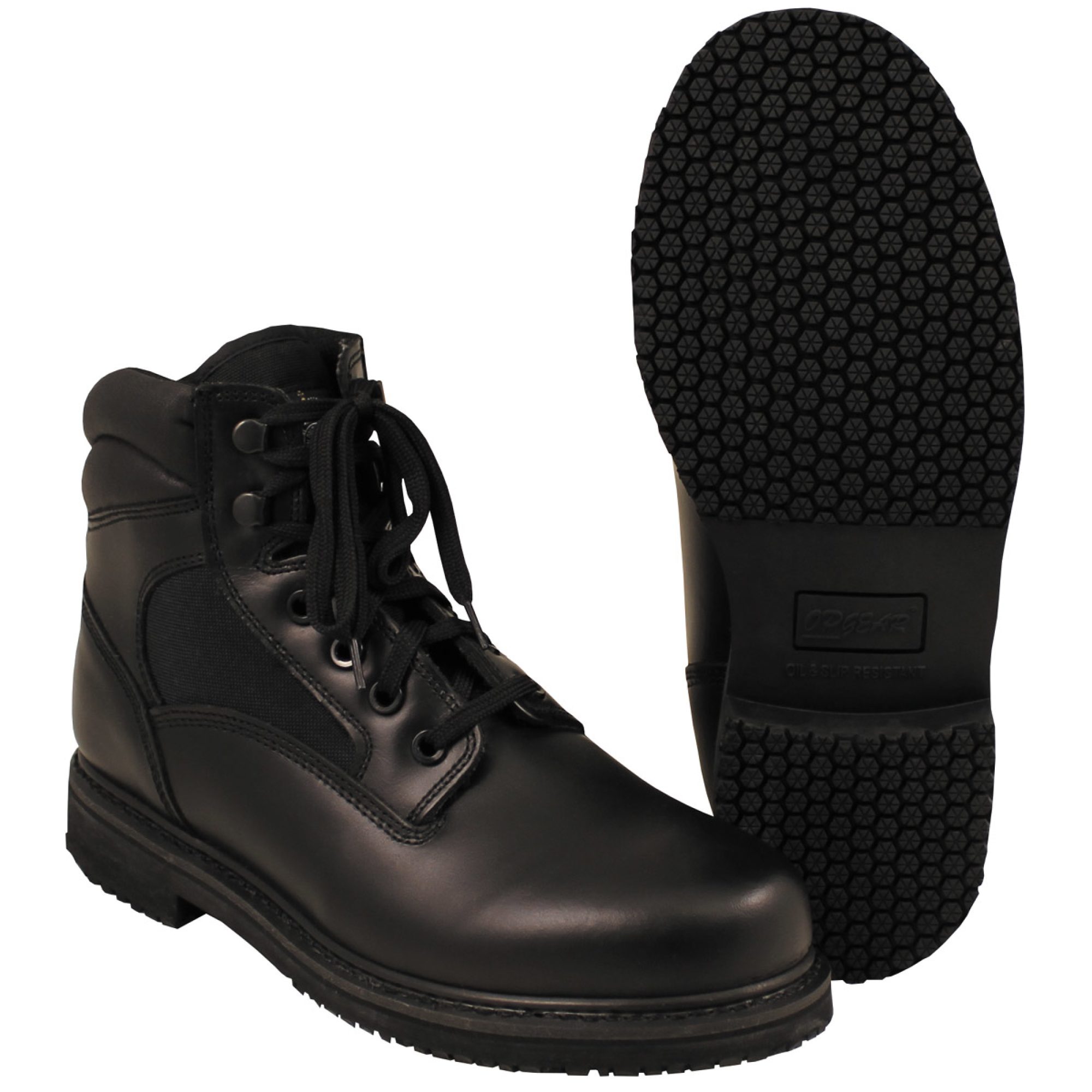 Brit. Stiefel,  "Security", Leder,  schwarz,  neuw.