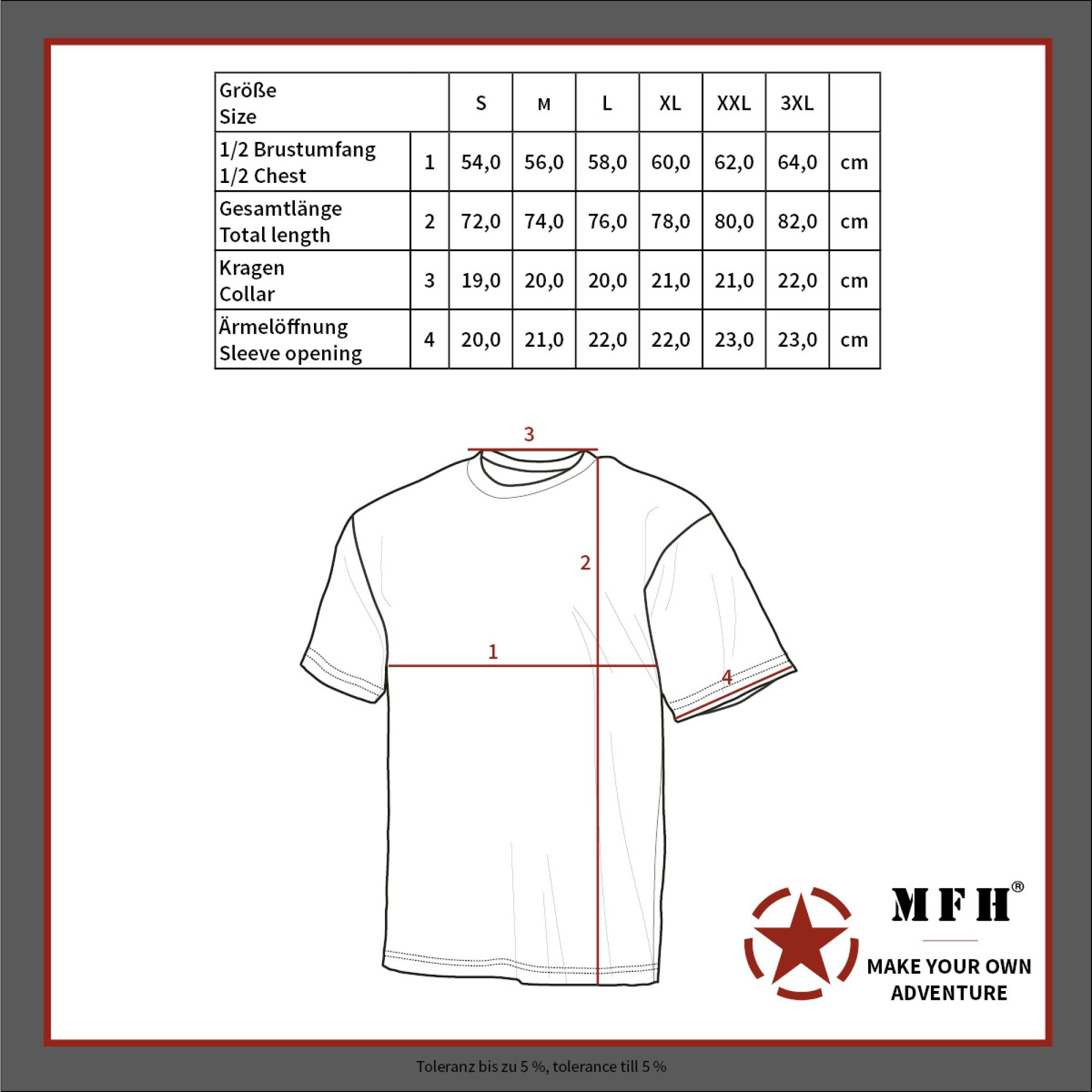 US T-Shirt,  halbarm, BW tropentarn,  170 g/m²