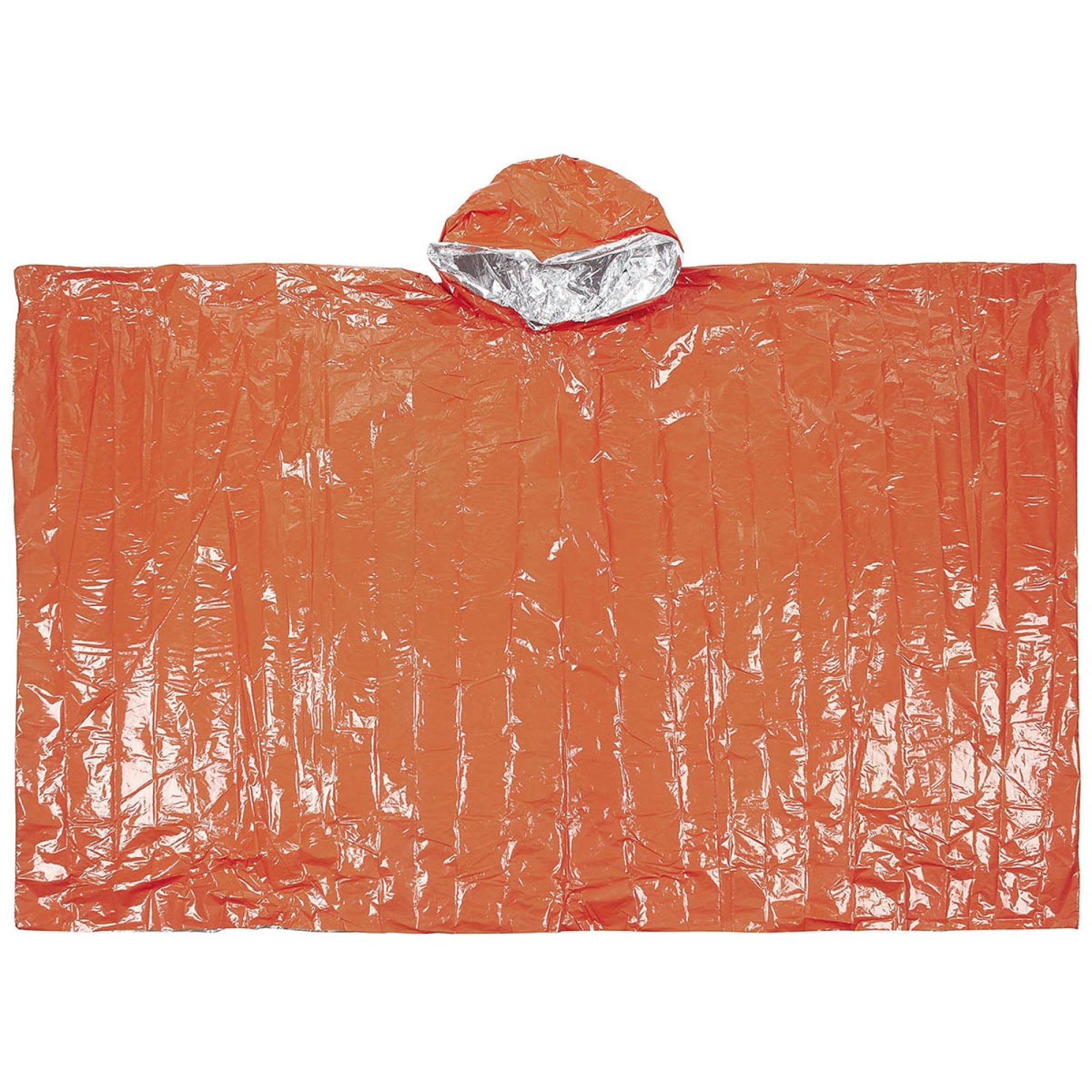 Notfall-Poncho,  orange, einseitig alubeschichtet