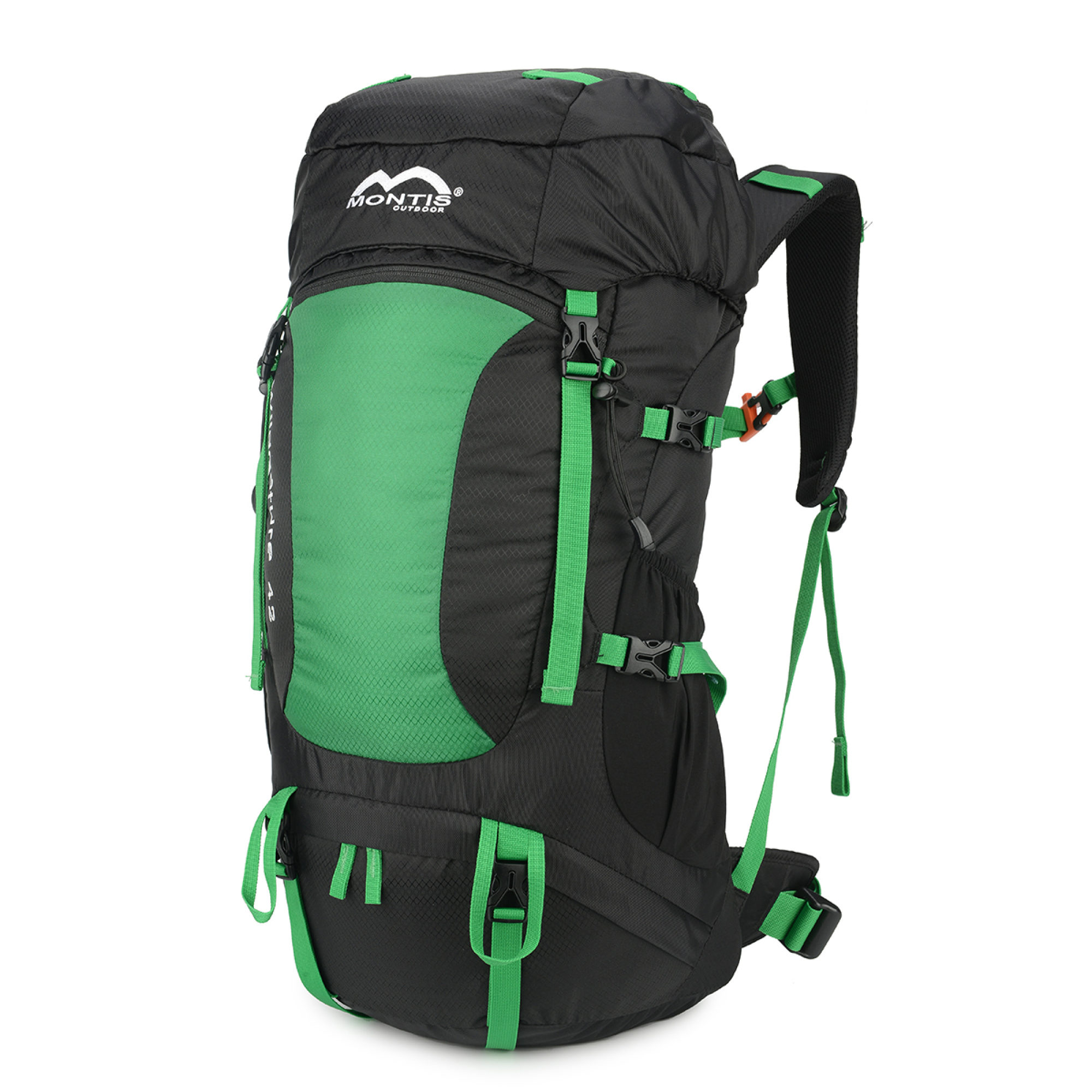 MONTIS WILDNATURE Trekkingrucksack 42L, Wanderrucksack, Grün