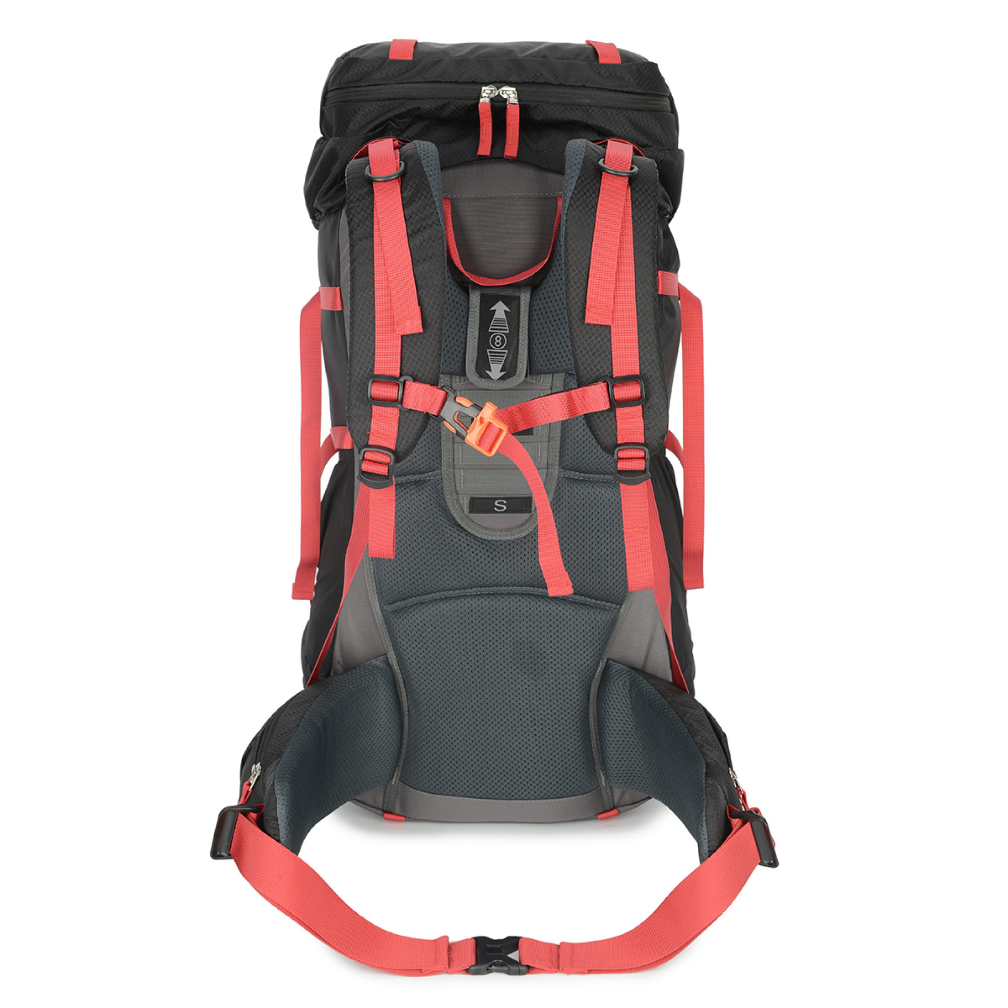 MONTIS WILDNATURE Trekkingrucksack 70L, Wanderrucksack, 60+10 Liter, Rot – Bild 3