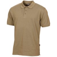 Poloshirt,  coyote tan, mit Knopfleiste