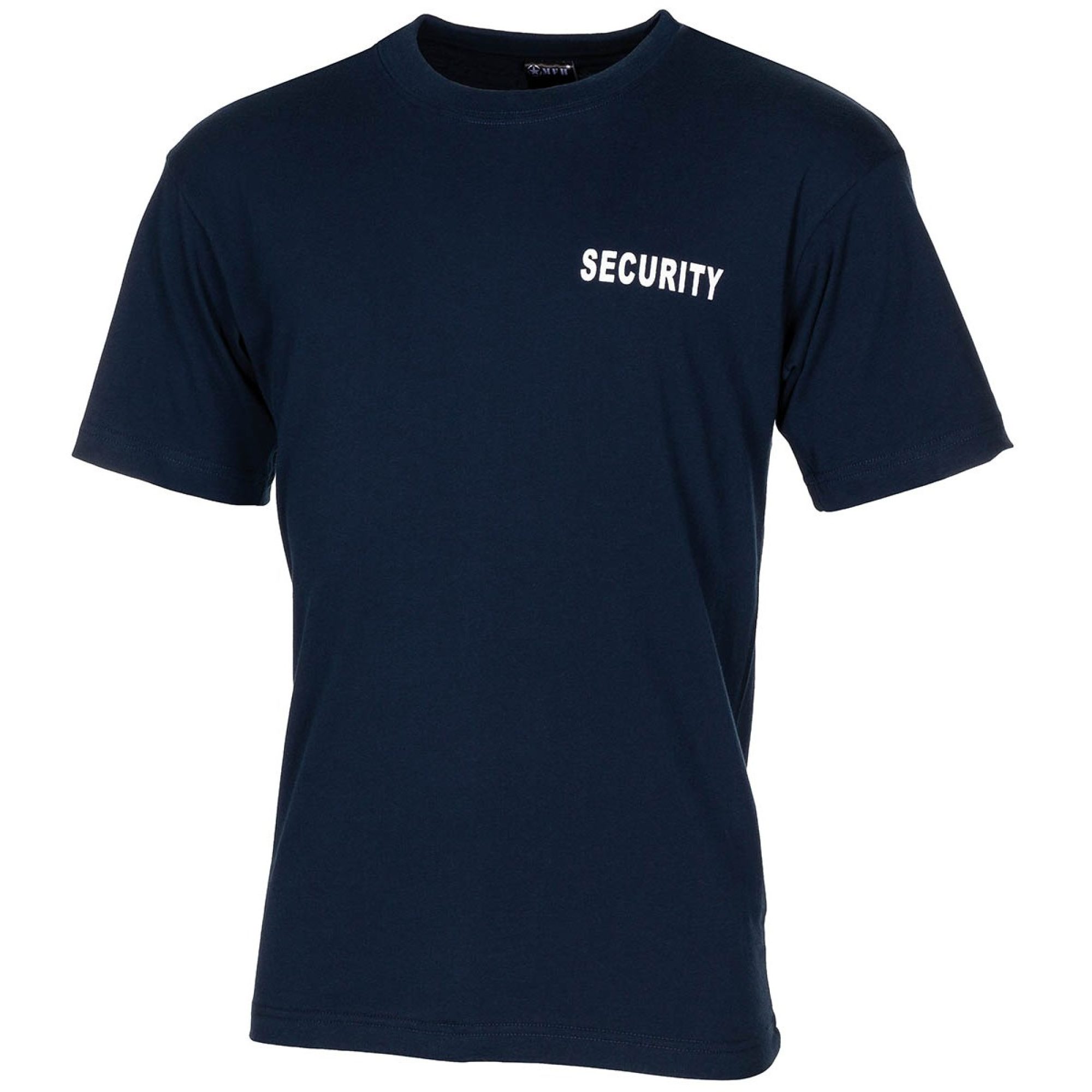 T-Shirt,  blau, "Security",  bedruckt
