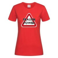 T-Shirt Livestyle Frauen Power Rotes Warndreieck