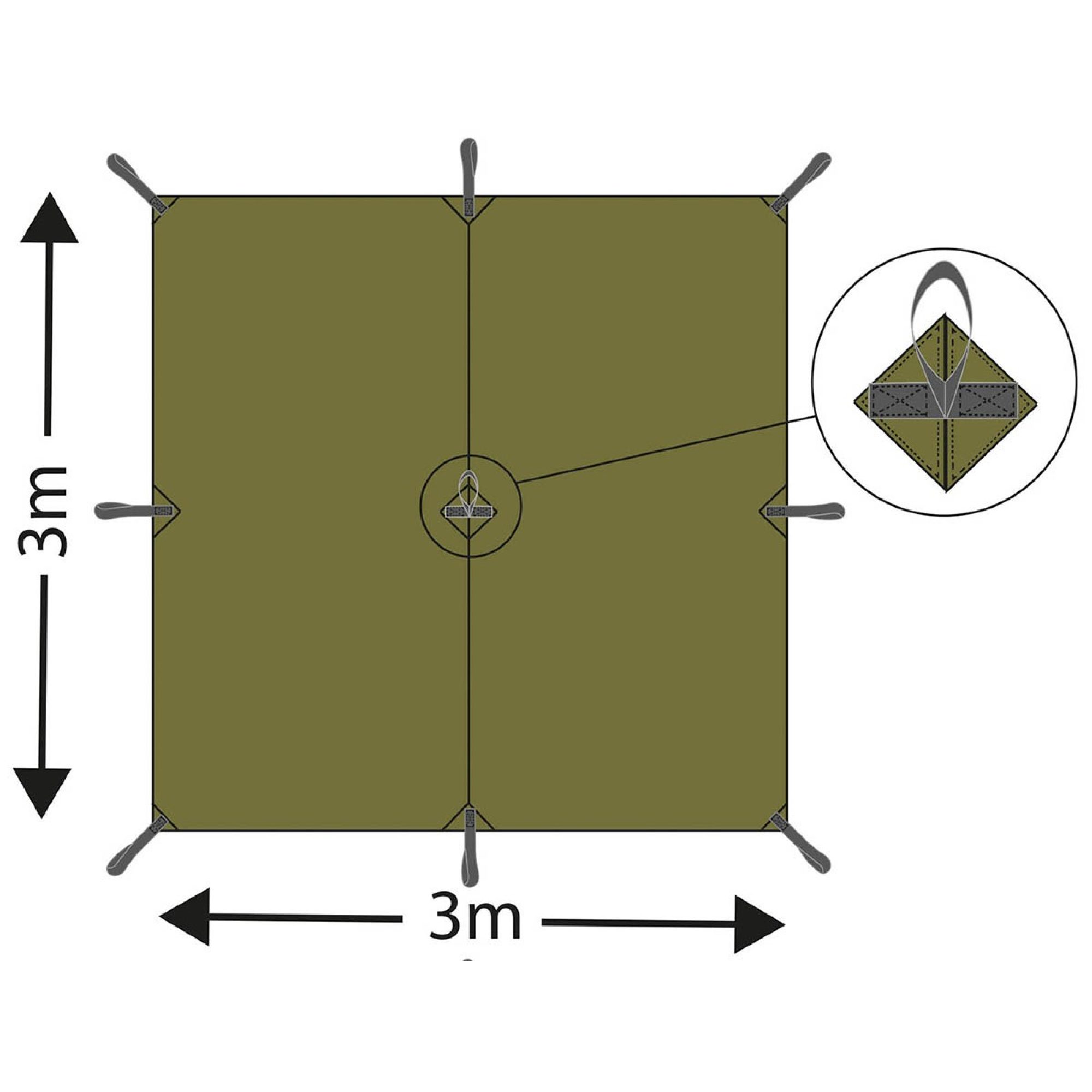 Mehrzweckplane, "Tarp Extreme", M 95 CZ tarn,  ca. 300 x 300 cm – Bild 4