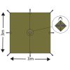 Mehrzweckplane, "Tarp Extreme", flecktarn,  ca. 300 x 300 cm – Bild 4