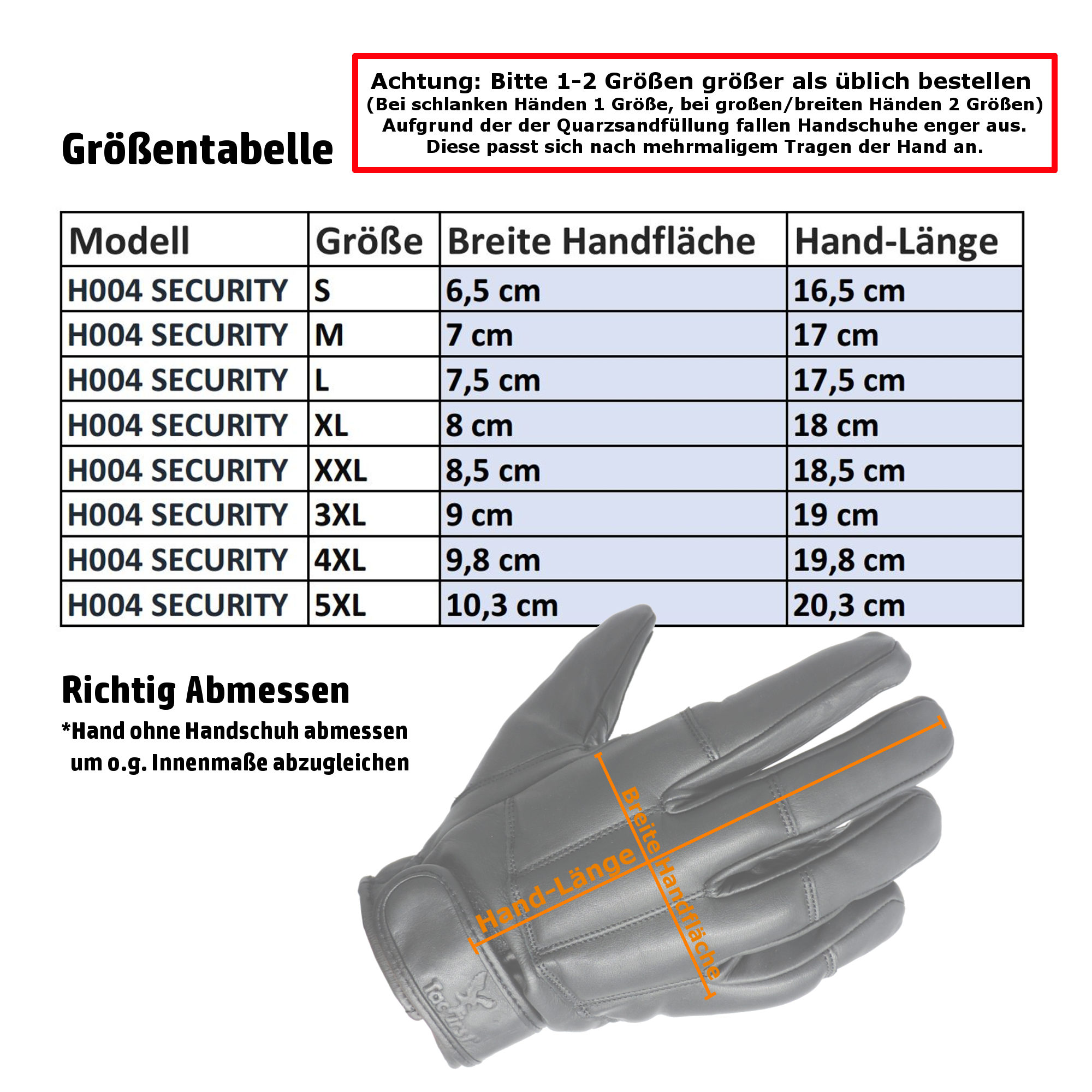 TacFirst® Einsatzhandschuhe H004 SECURITY Quarzsand schnitthemmend