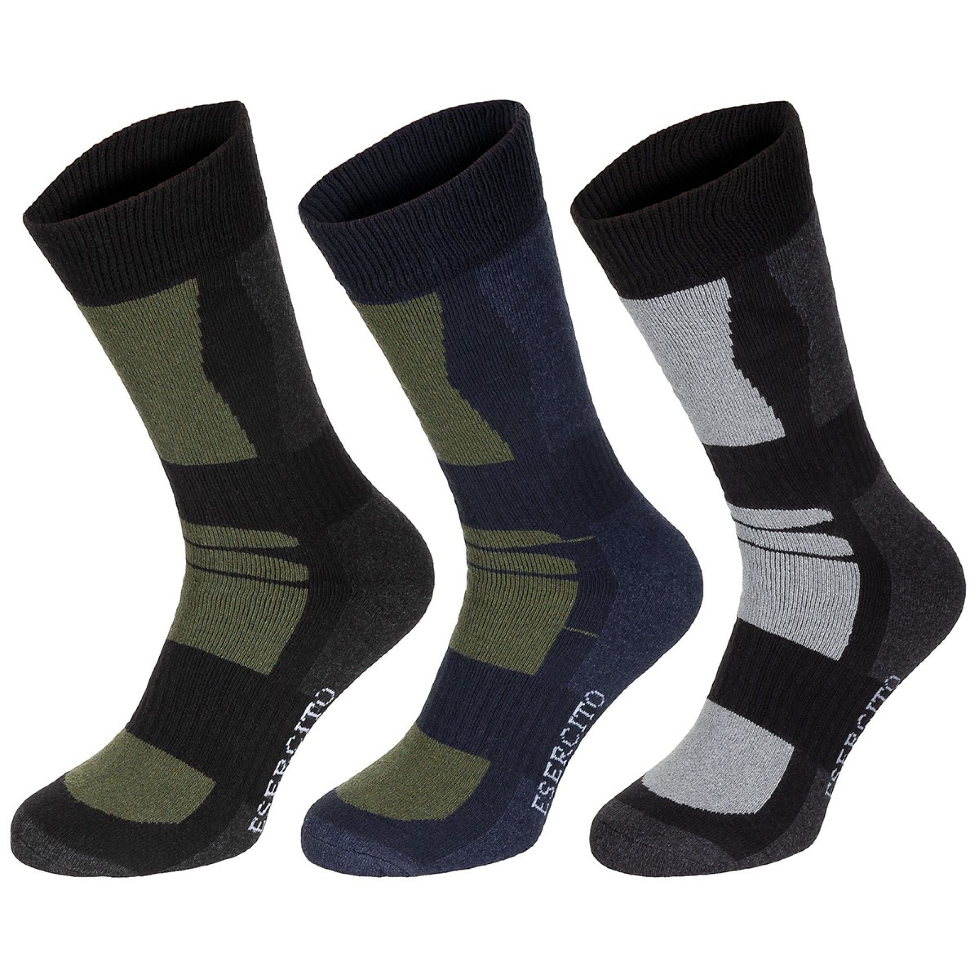 Socken,  „Esercito“,  gestreift, halblang,  3er Pack