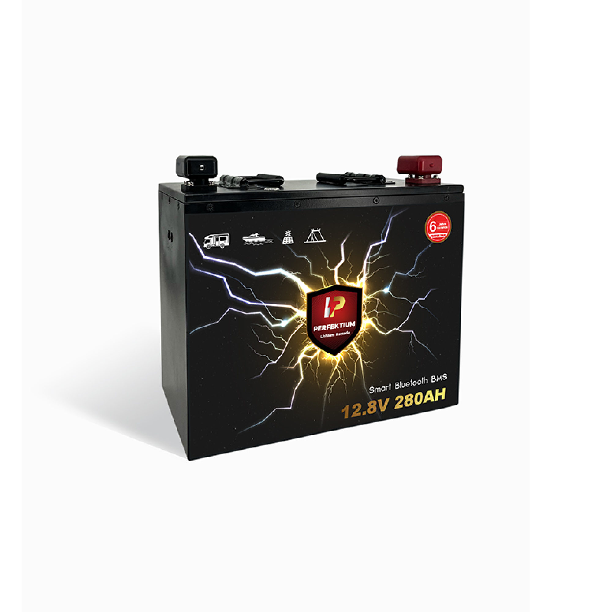 Perfektium LiFePO4 PF-Untersitz-12.8V 280Ah – Lithium Batterie Smart BMS mit Bluetooth und Heizung – 6 Jahre Garantie