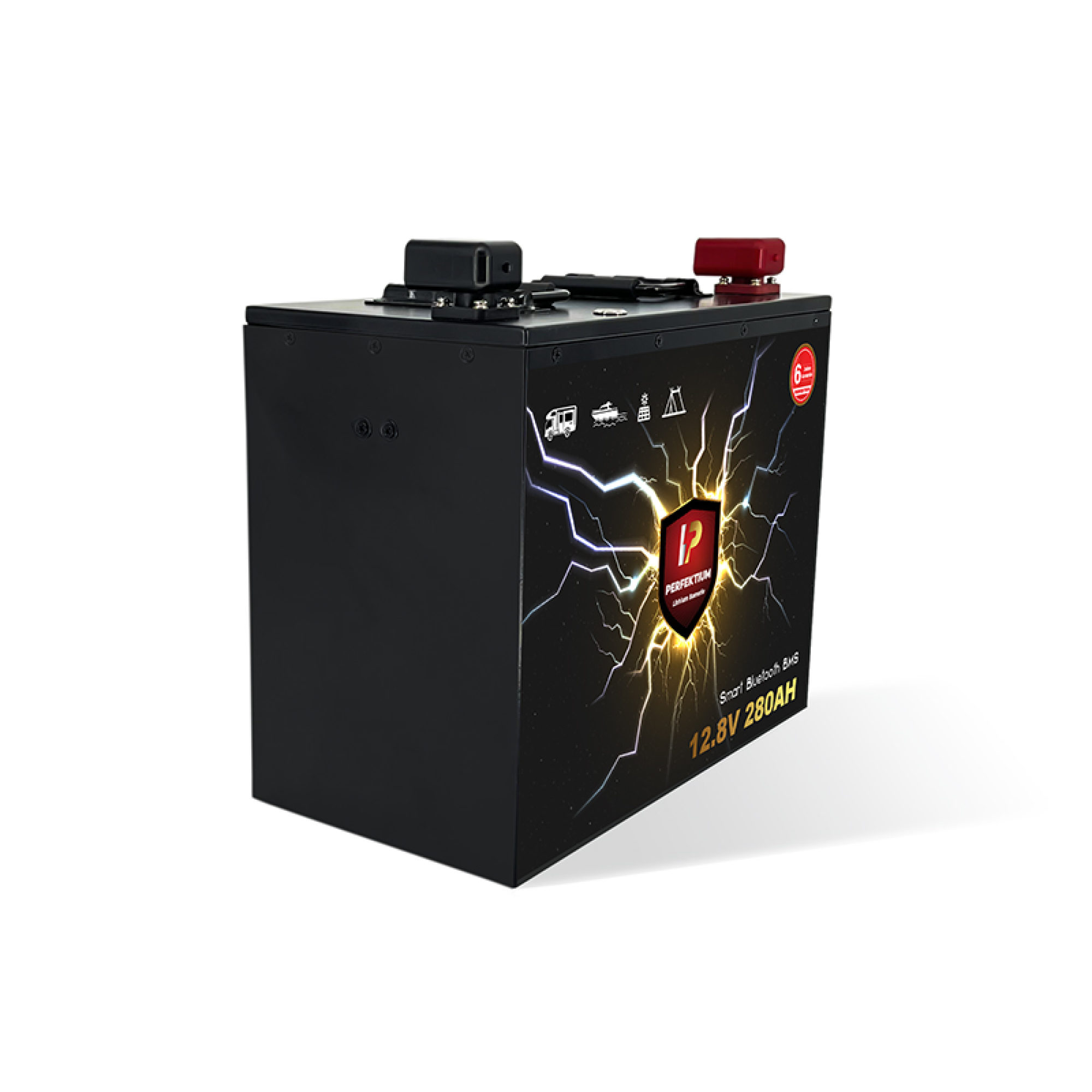 Perfektium LiFePO4 PF-Untersitz-12.8V 280Ah – Lithium Batterie Smart BMS mit Bluetooth und Heizung – 6 Jahre Garantie