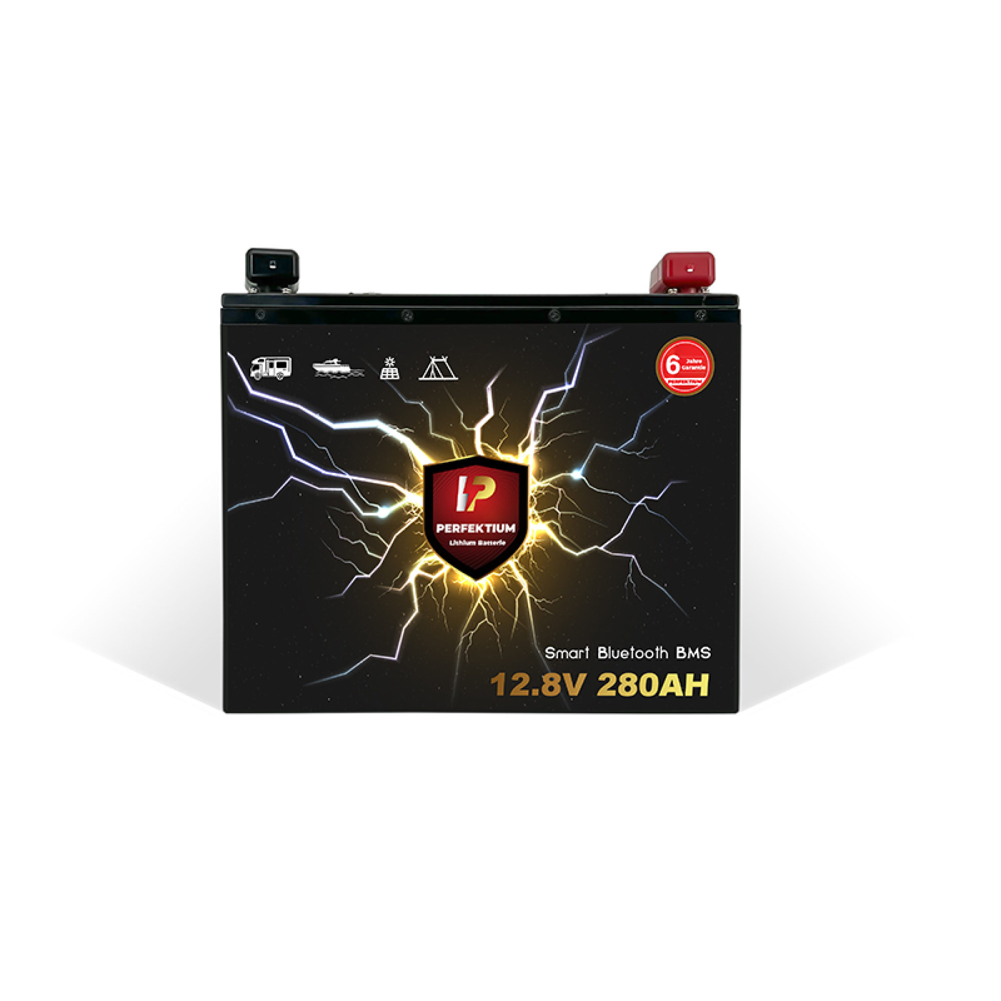 Perfektium LiFePO4 PF-Untersitz-12.8V 280Ah – Lithium Batterie Smart BMS mit Bluetooth und Heizung – 6 Jahre Garantie