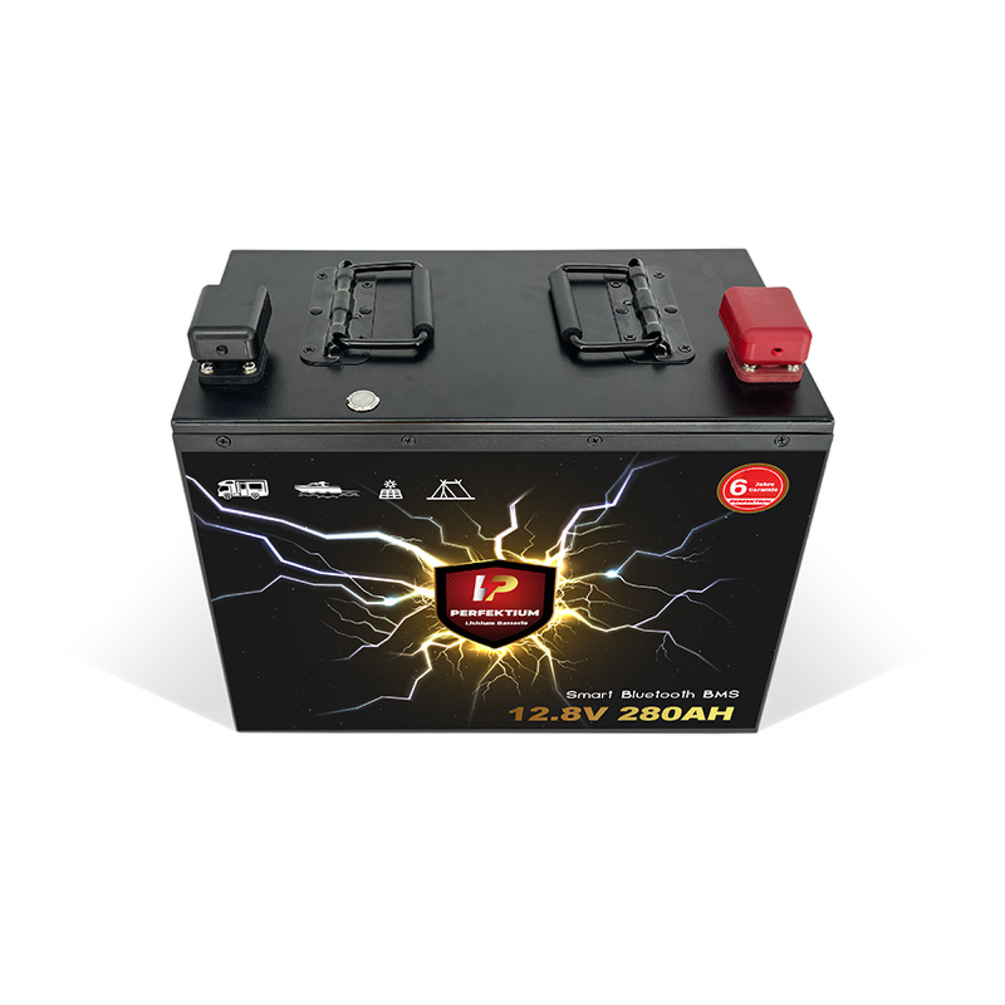 Perfektium LiFePO4 PF-Untersitz-12.8V 280Ah – Lithium Batterie Smart BMS mit Bluetooth und Heizung – 6 Jahre Garantie