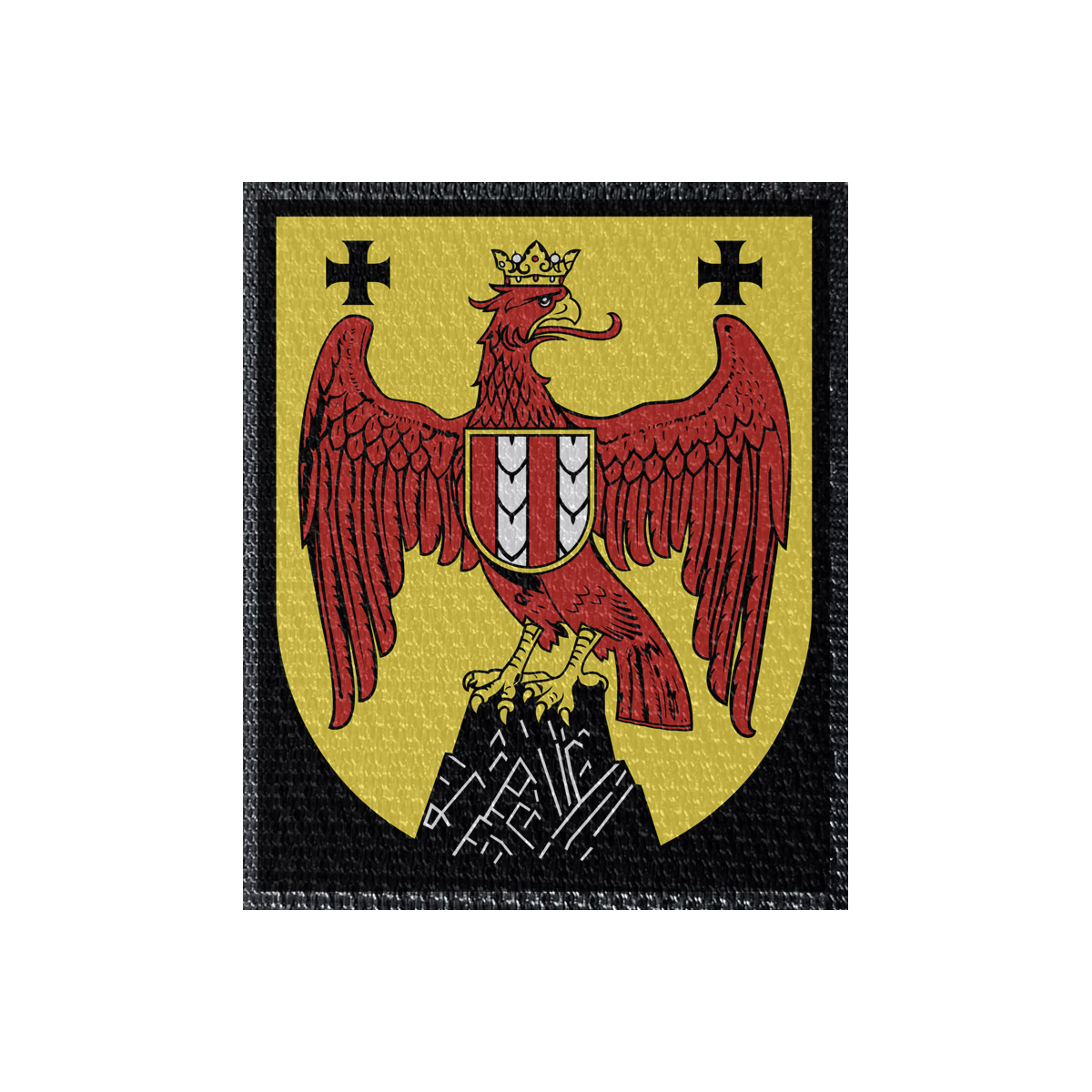 Wappen Burgenland 50x61mm Schwarz, Klett Patch