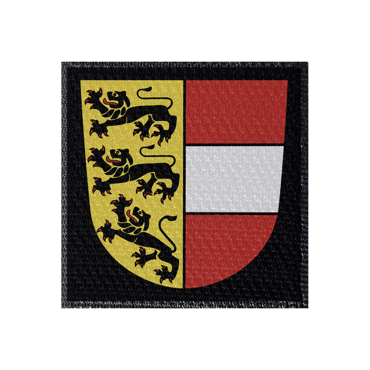 Wappen Kärnten 50x50mm Schwarz, Klett Patch